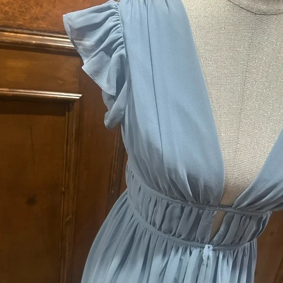 NWT SIZE XS Lulu's Elegant Blue Maxi Dress - Picture 4 of 12